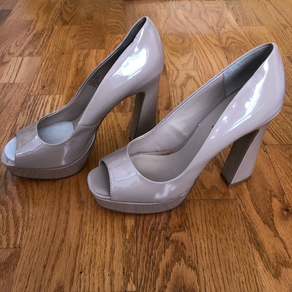 New Fergie Platform Patent Pumps in Nude - Picture 3 of 8